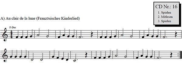 12a: Au clair de la lune (Französisches Kinderlied)
