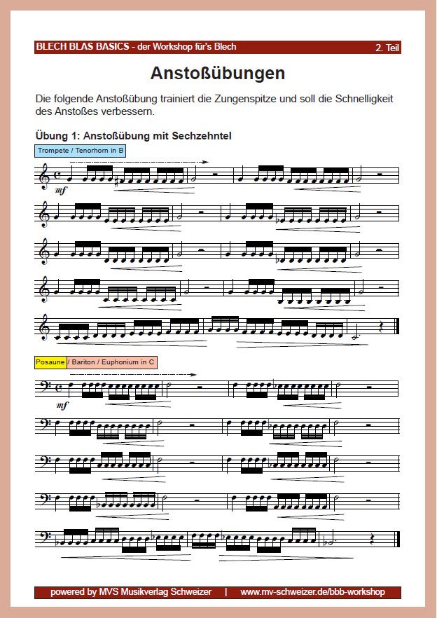 Übung 1: Anstoßübung mit Sechzehntel
