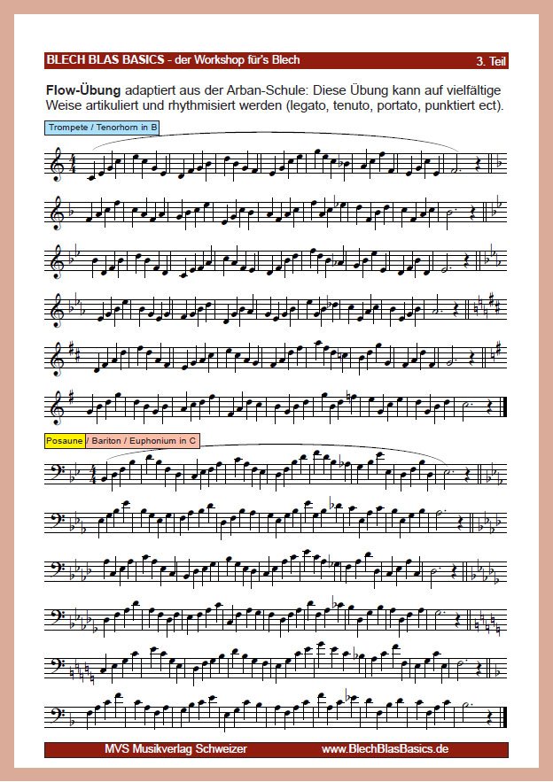 Flow-Übung adaptiert aus der Arban-Schule