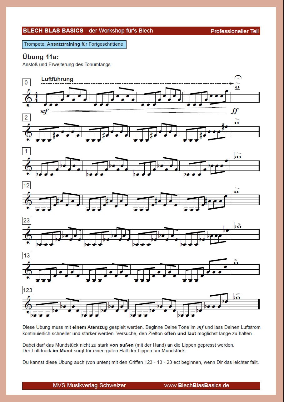 Trumpet Basics: Übung 11a